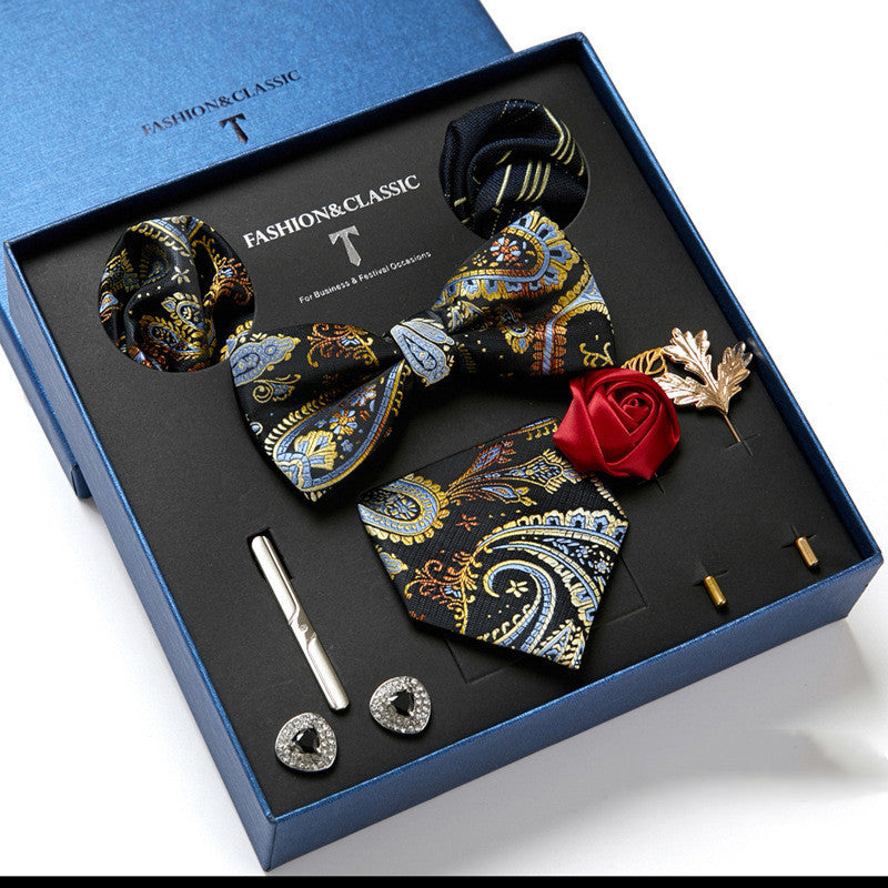 Men's Tie Fashion Necktie Square Scarf Combination Gift Box Set, Gift For Dad