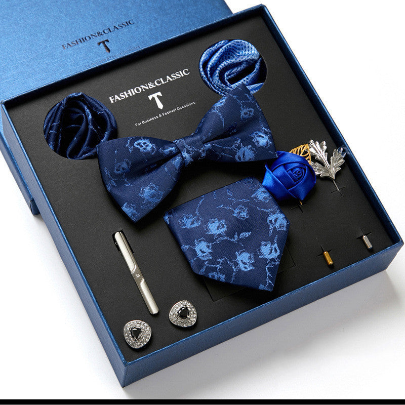 Men's Tie Fashion Necktie Square Scarf Combination Gift Box Set, Gift For Dad
