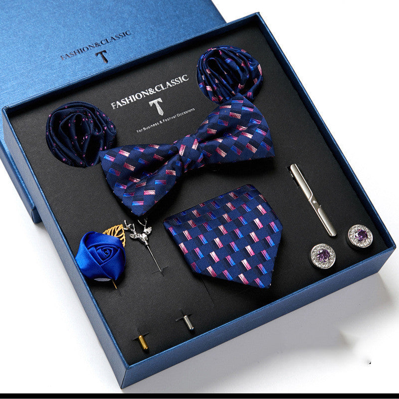 Men's Tie Fashion Necktie Square Scarf Combination Gift Box Set, Gift For Dad