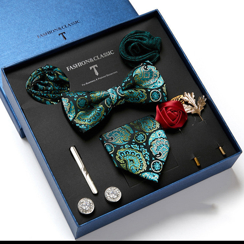Men's Tie Fashion Necktie Square Scarf Combination Gift Box Set, Gift For Dad