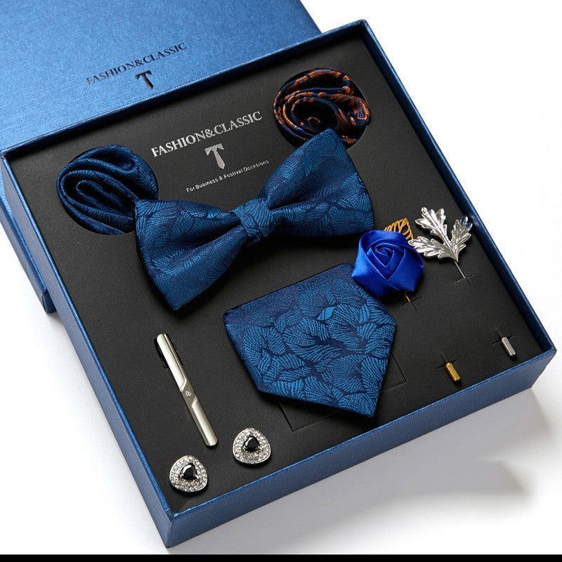 Men's Tie Fashion Necktie Square Scarf Combination Gift Box Set, Gift For Dad