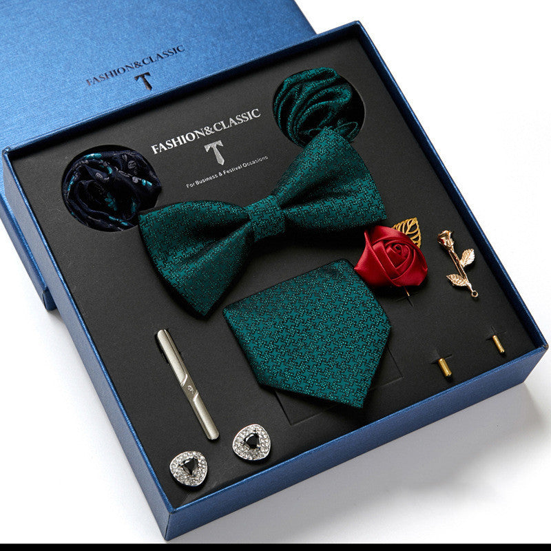 Men's Tie Fashion Necktie Square Scarf Combination Gift Box Set, Gift For Dad