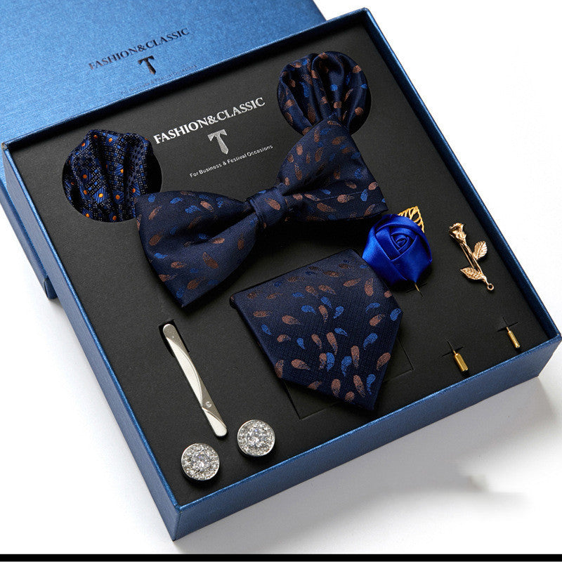 Men's Tie Fashion Necktie Square Scarf Combination Gift Box Set, Gift For Dad