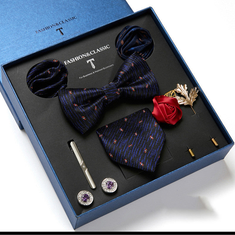 Men's Tie Fashion Necktie Square Scarf Combination Gift Box Set, Gift For Dad