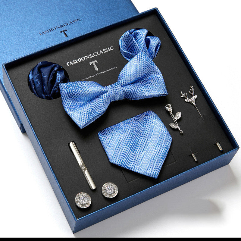 Men's Tie Fashion Necktie Square Scarf Combination Gift Box Set, Gift For Dad
