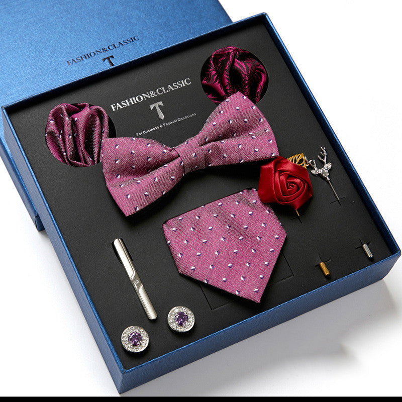 Men's Tie Fashion Necktie Square Scarf Combination Gift Box Set, Gift For Dad
