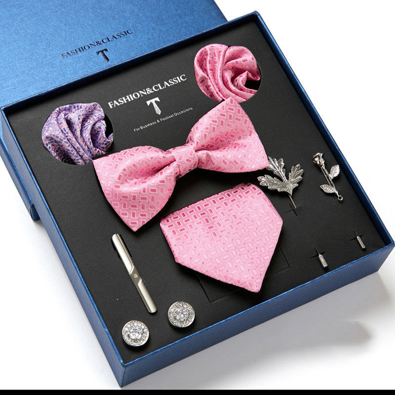 Men's Tie Fashion Necktie Square Scarf Combination Gift Box Set, Gift For Dad