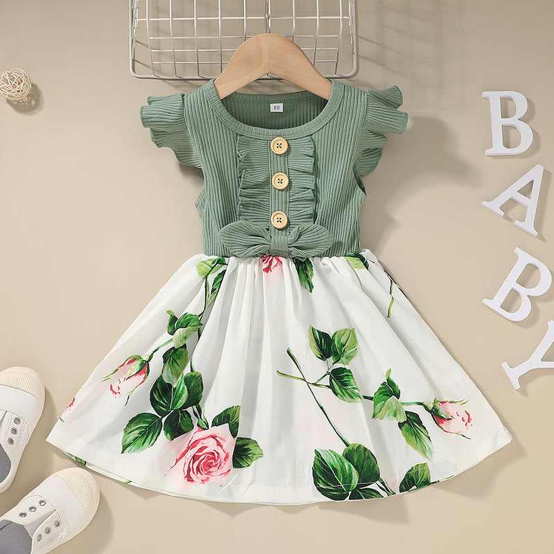 Toddler Girl Summer Dress Floral Skirt