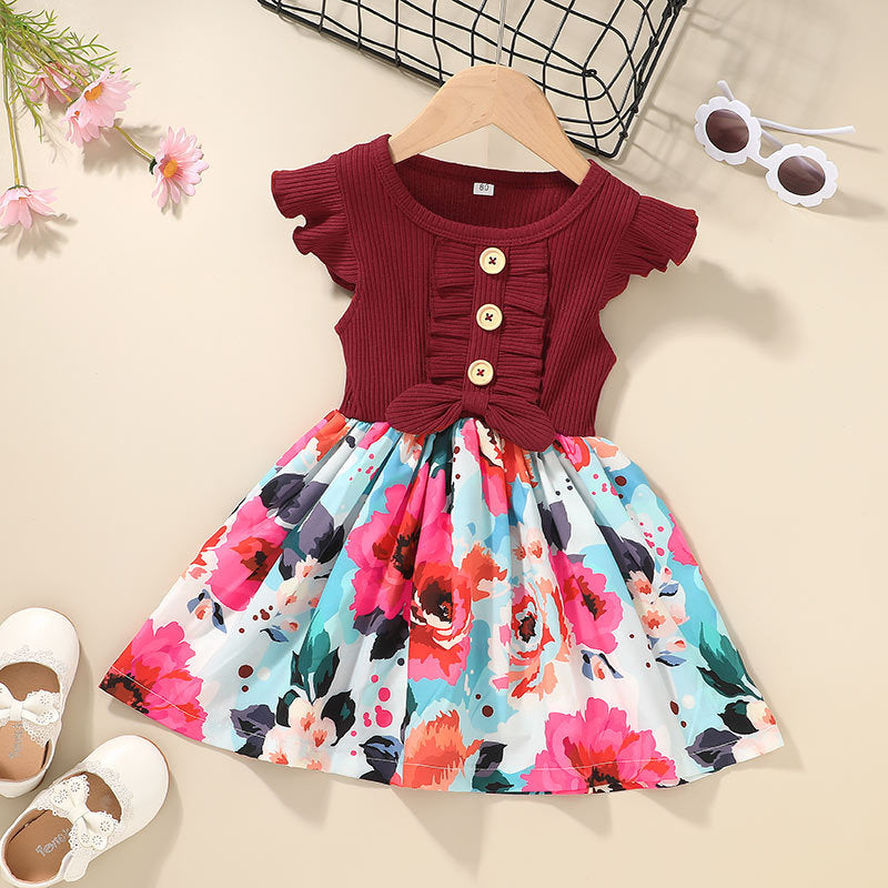 Toddler Girl Summer Dress Floral Skirt