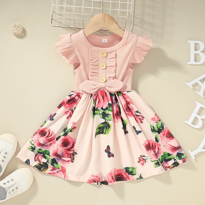 Toddler Girl Summer Dress Floral Skirt