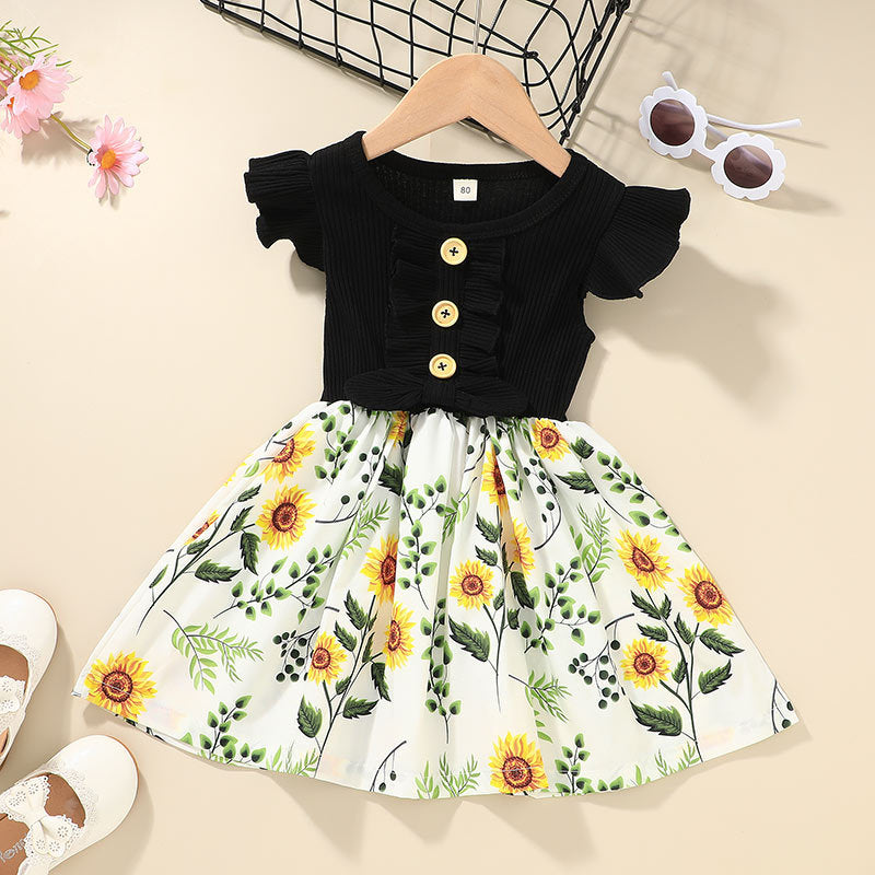 Toddler Girl Summer Dress Floral Skirt