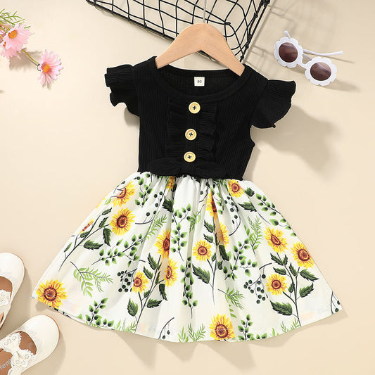 Toddler Girl Summer Dress Floral Skirt