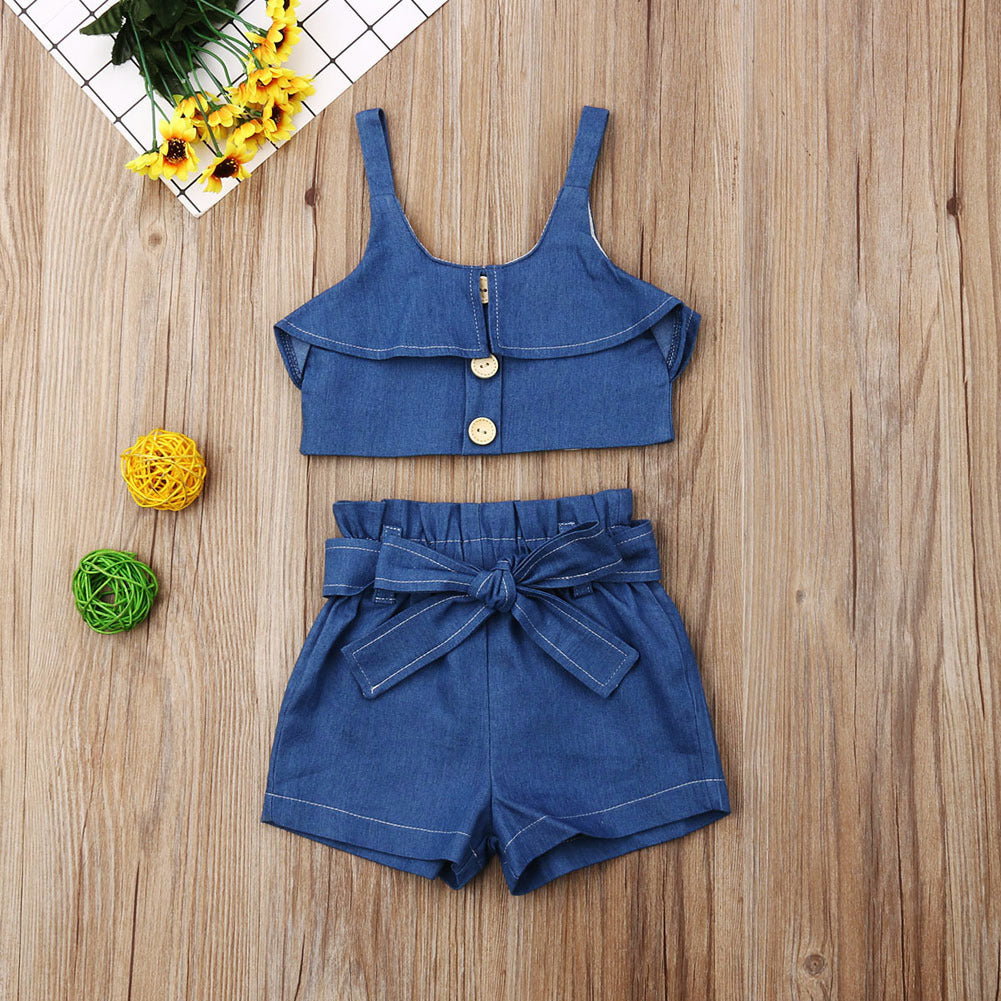 Children's Toddler Summer Clothing, Girls' Skirt or Short's 2pc Set