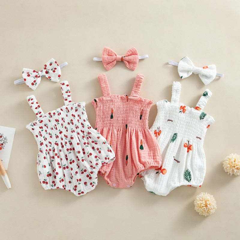 Baby/Toddler Girls' Summer Onesie & Headband 2pc Set