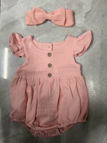 Baby Girl Crepe 2pc Onesie Outfit