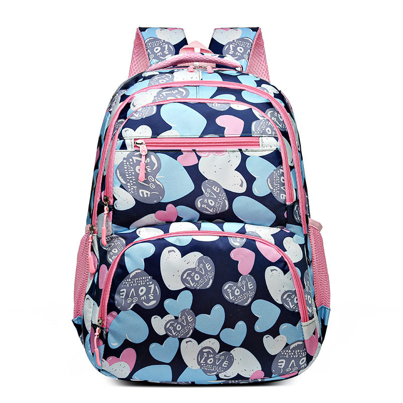 Girls' Student Schoolbag, Portable Burden Alleviation Large Capacity Backpack