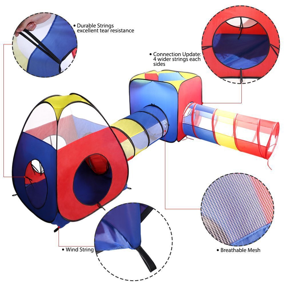 Children's Indoor/Outdoor Ball Pit, Tunnels & Play Tent