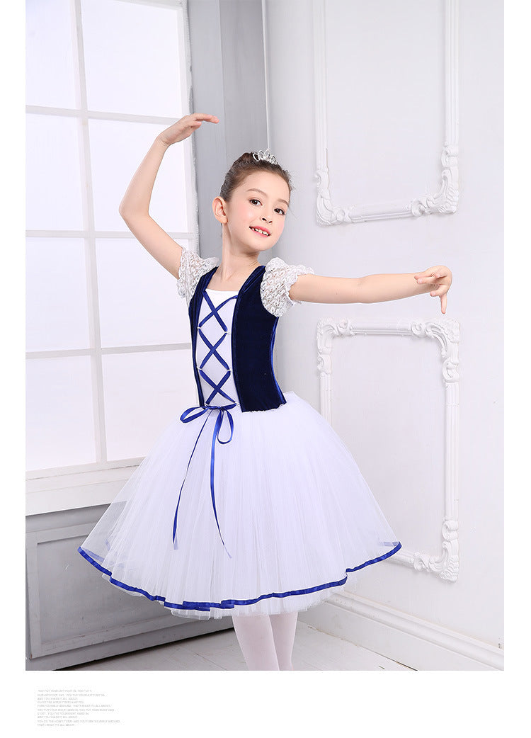 Ballet Dance Dress Children's Little Swan Costume Performance Wear Long Skirt Pettiskirt