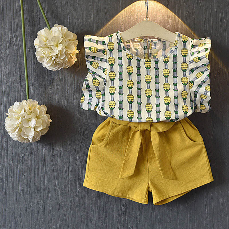Girl's Summer Sets, New Short Sleeve T-shirt & Shorts Outfits, Multiple Styles To Choose From