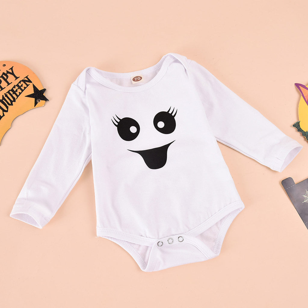 Baby Girls' Halloween Ghost Black & White Mesh Skirt 3pc Set