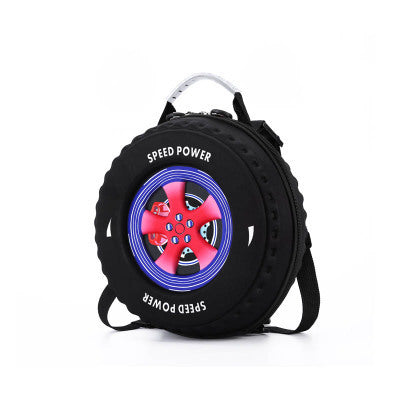 Kid's Small Schoolbag, Creative 3D Cartoon Tire Backpack