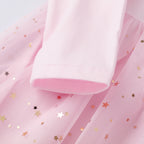 Mesh Girls Long Sleeve Embroidered Princess Dress