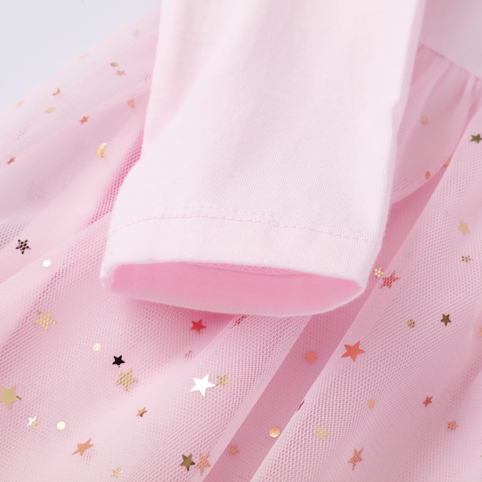 Mesh Girls Long Sleeve Embroidered Princess Dress