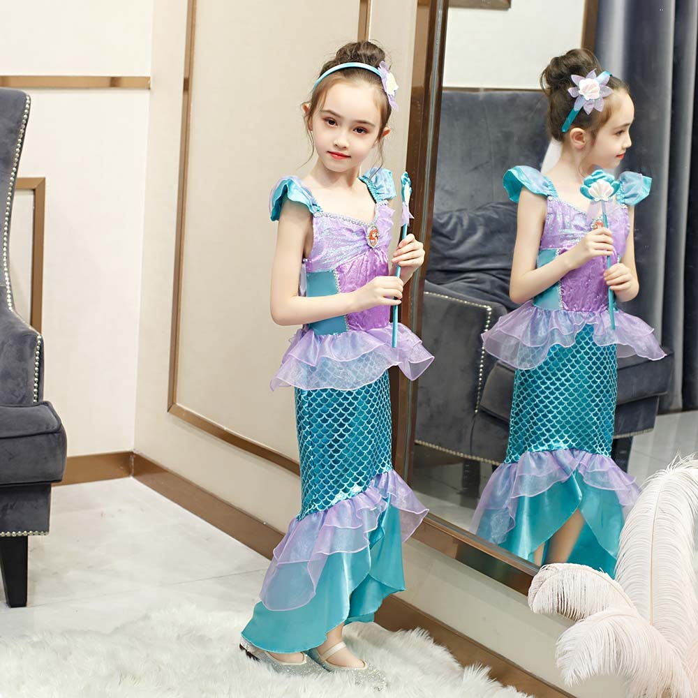 Girls' Cosplay Mermaid Dress, Birthday Party Theme Party Dress