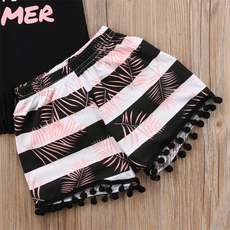 Printed Fringed Hem Tank Top, Shorts & Headband 3pc Set