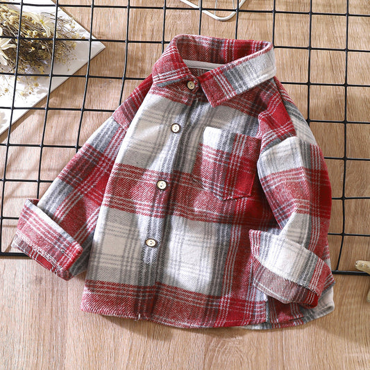 Boys' & Girls' Retro Polo Collar Jacket