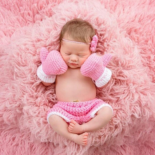 Newborn Hand-woven Photography Props Boxing Outfit, Boy & Girl Colors