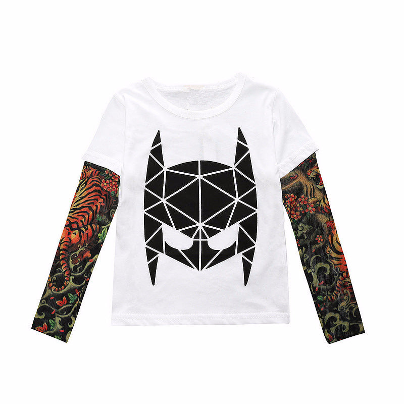 Tattoo Long Sleeve Stitching T-shirt