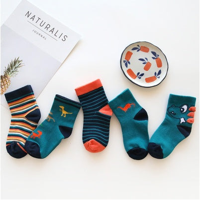 Girls'/Boys' Cotton Socks 5pc Set