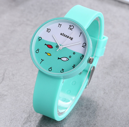 Children's Watch For Girls & Boys, Color Silicone Strap Fashion Quartz Watch