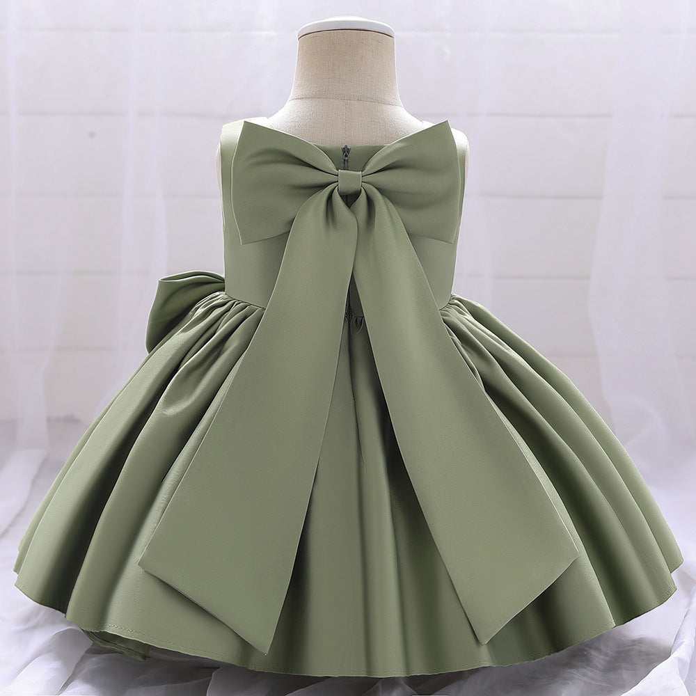 Birthday Dress Big Bow Flower Girl Wedding Party Dress