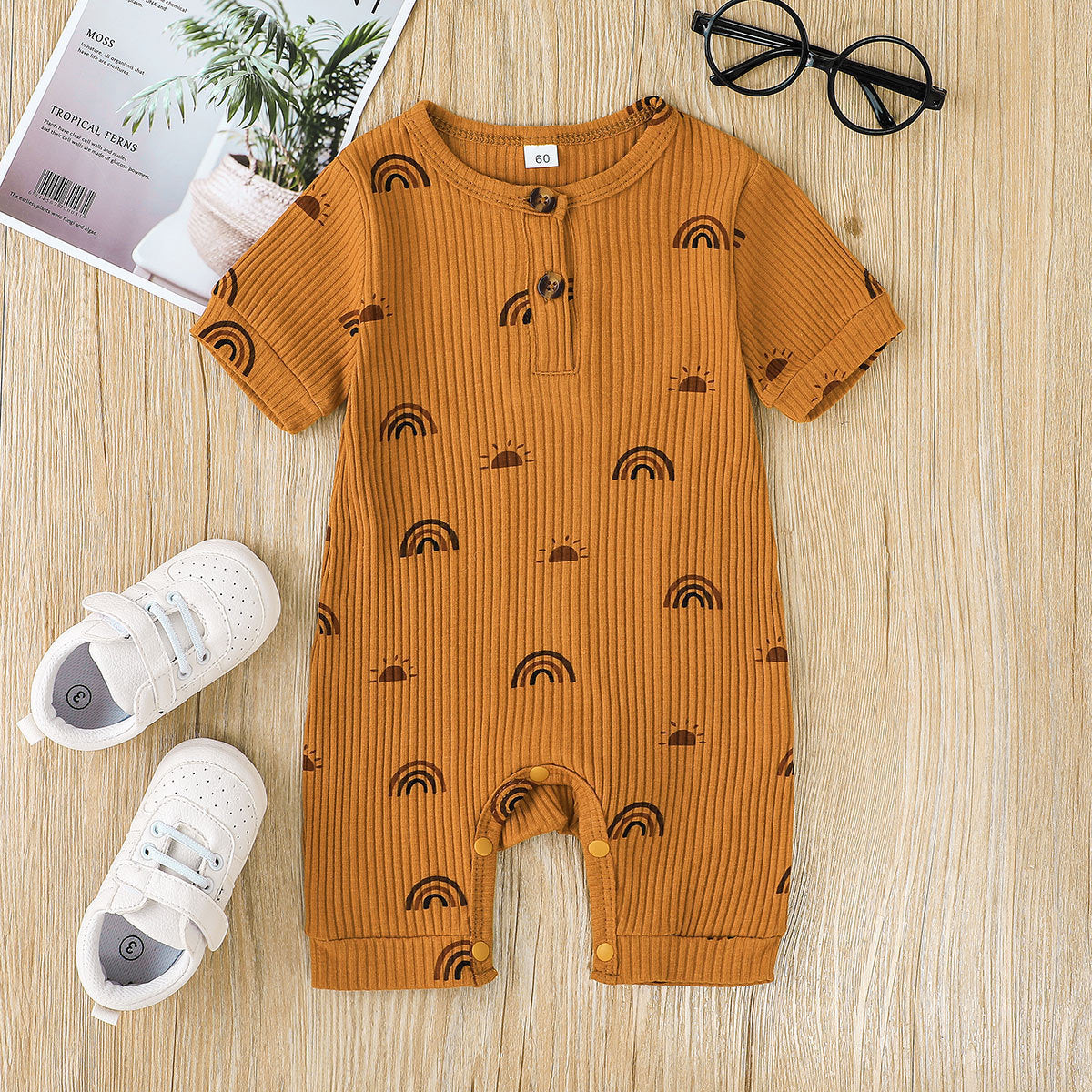 Summer New Short Sleeve Baby Rompers Jumpsuit