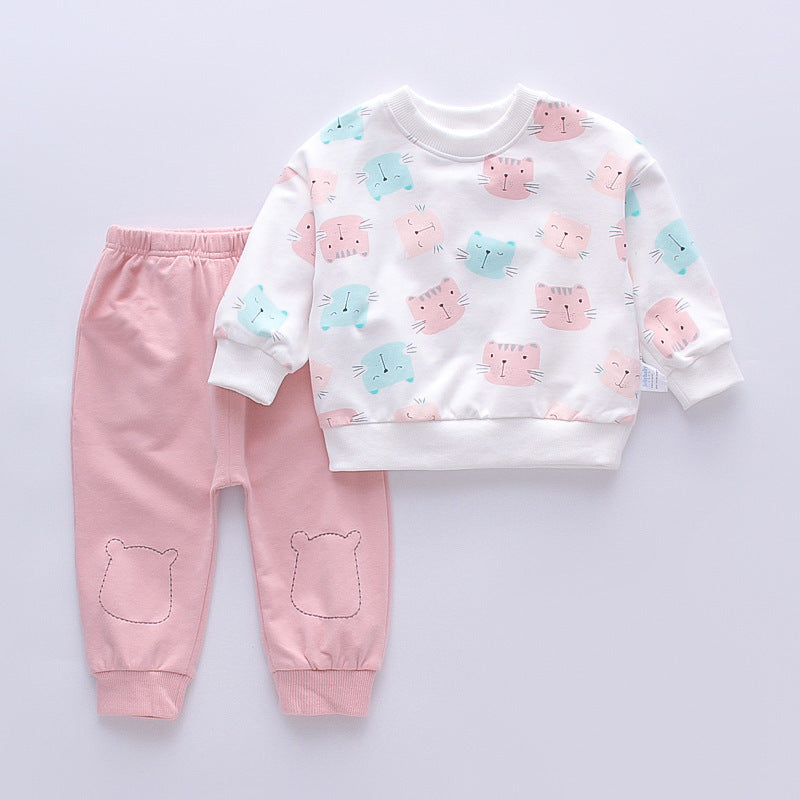 Girls' Cartoon Cat 2-piece Set