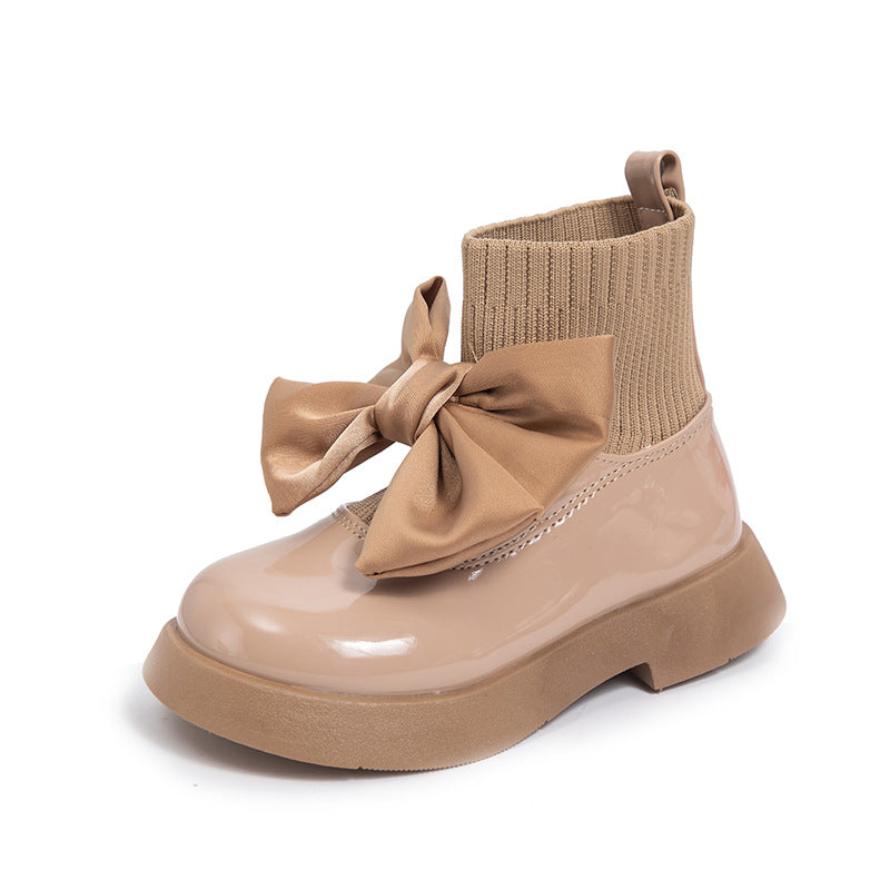 Girl Bow Princess Style Leather Boots