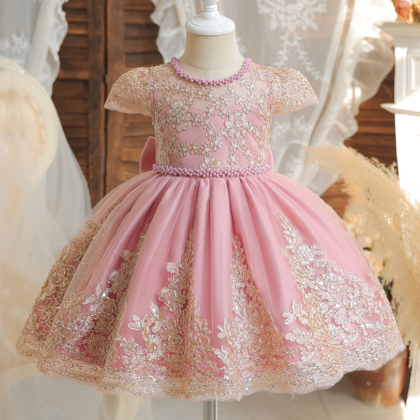 Toddler/Big Girls' Pettiskirt Dress, Birthday Party Dress, Formal Princess Dress