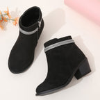 Girls' Fashion Double Strap Rhinestone Boots