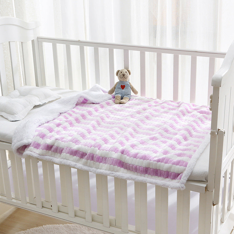 Autumn & Winter Double-layer Thickened Baby Lambswool Thermal Blanket