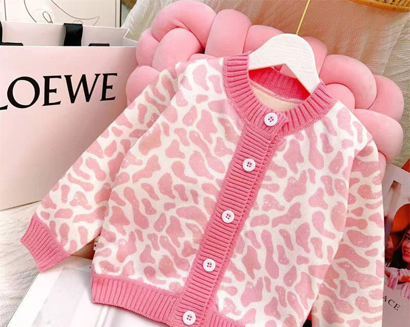 Girls' Fashion Personality Rhombus Cardigan Sweater