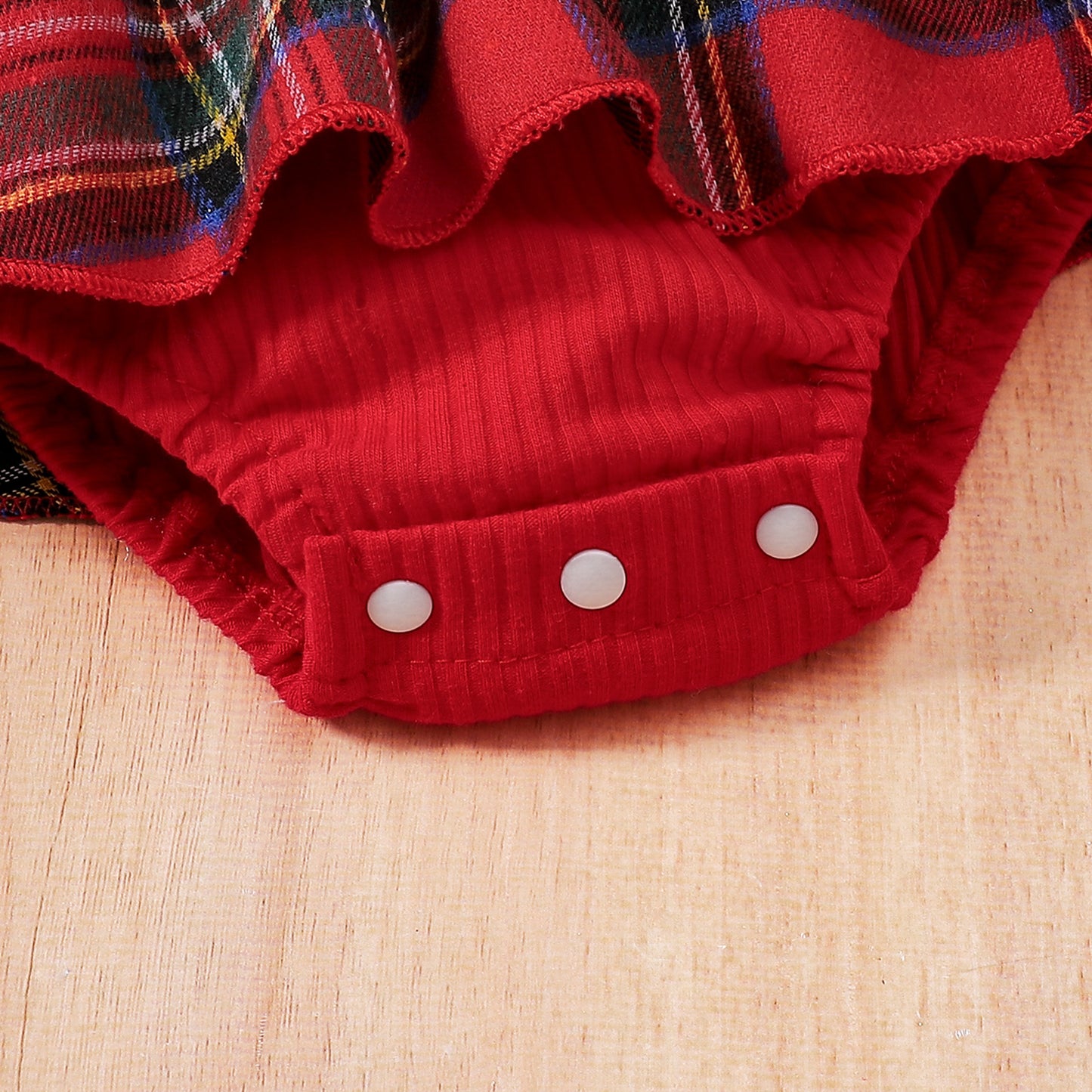 Baby Christmas Long-sleeved Red Plaid Dress