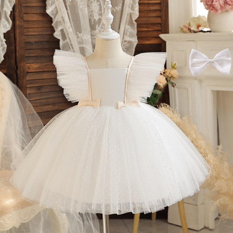 Flying Sleeves Dot Mesh Princess Dress