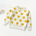 Heart Round Neck Long Sleeve Girl's Sweater