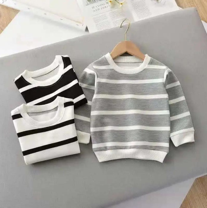 Fashion Children's Striped Pullover Long-sleeved sweatshirt