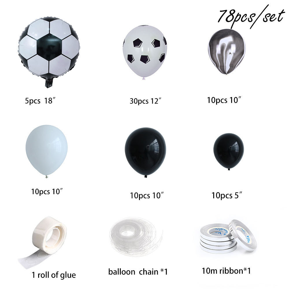 Scene Layout, Background Decoration, Football Latex Balloon Combination Kits