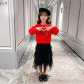 Girls' Sequin Love Pullover Fashionable Stylish Skirt