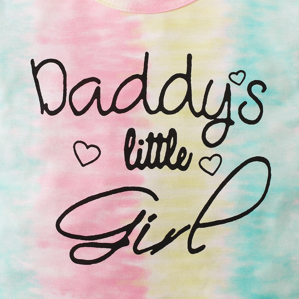 Girls' Summer Short-sleeved Top Tie-dye Shorts Two-piece Set