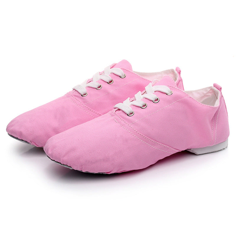 Children's Dance Shoes, Canvas Jazz Shoes, Low-top Modern Body Ballet Slipper, Available In Pink